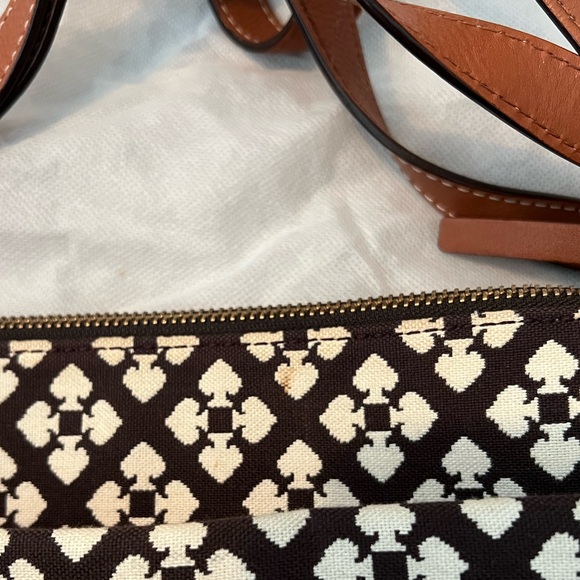 Pre owned Kate Spade Vintage Crossbody Canvas Bag in Brown/Off White/Red - Picture 3 of 9